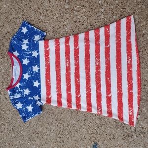 Sunshine Swing American Flag T-Shirt Dress Stars Stripes July 4th Girls 4